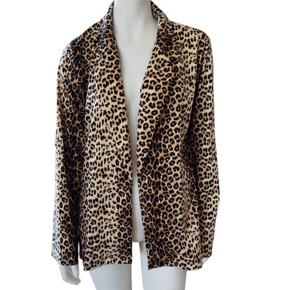Savannah Animal Print Blazer With Roll Tab Sleeves - Picture 1 of 5